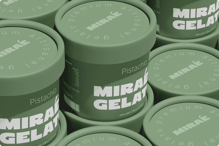 MIRAÉ Gelato branding