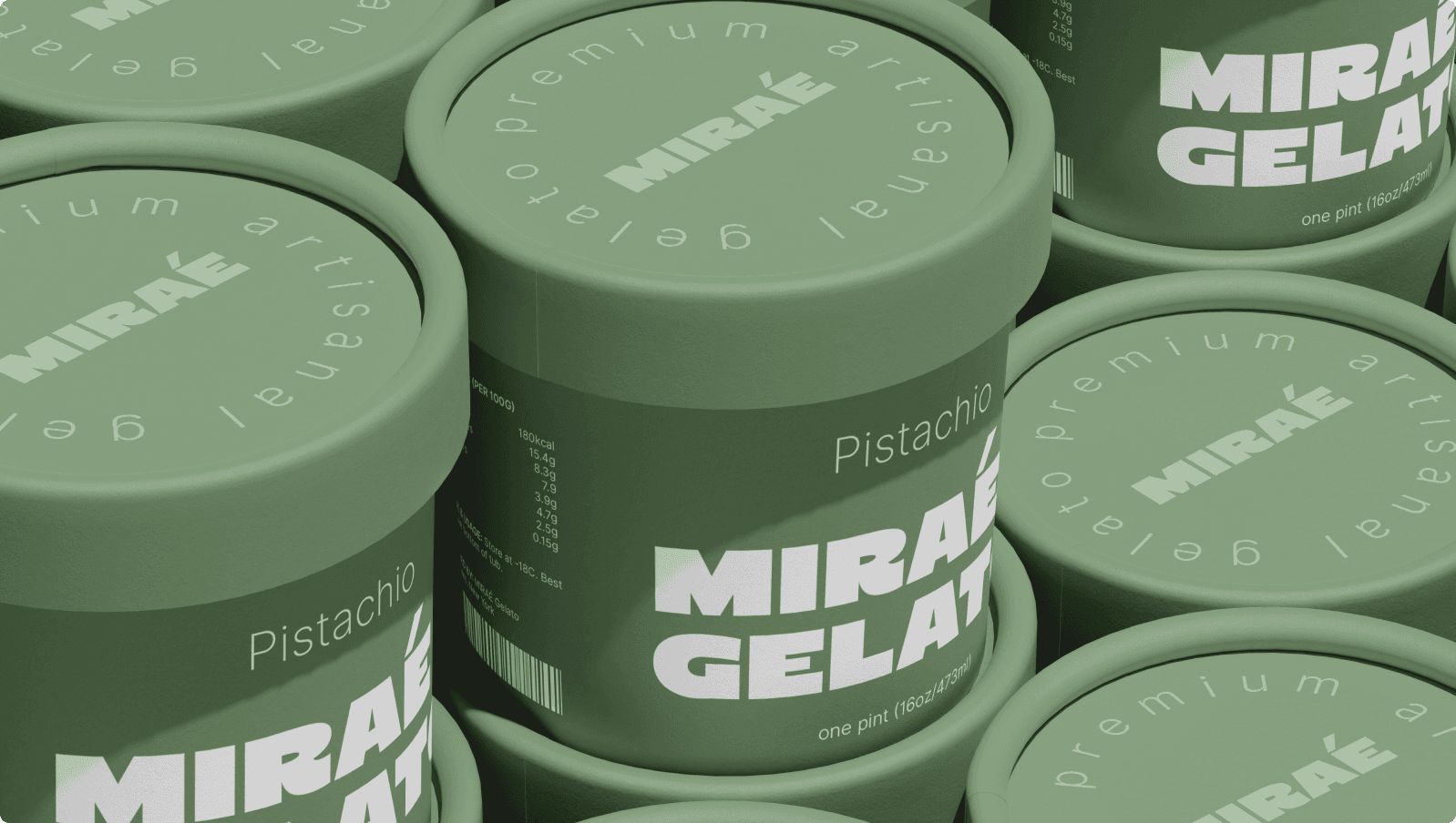 MIRAÉ Gelato branding 1