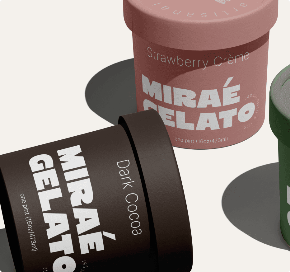 MIRAÉ Gelato branding 4