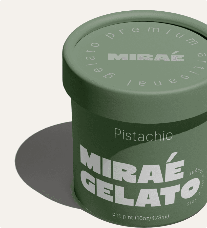 MIRAÉ Gelato branding 5
