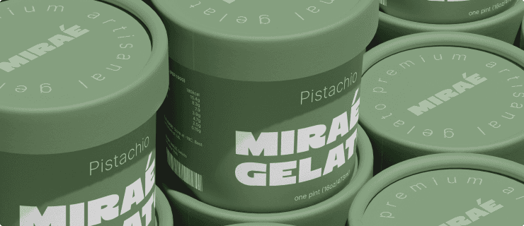 MIRAÉ Gelato branding 1