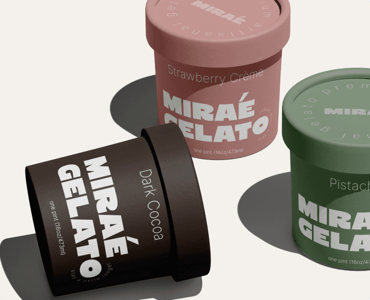 MIRAÉ Gelato branding 4