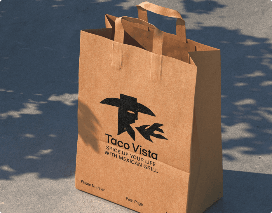 Taco Vista paper bag
